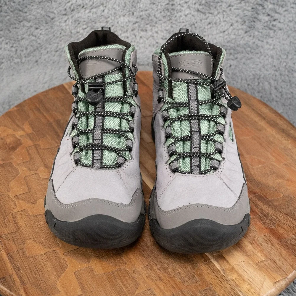 Keen Targhee IV Mid Waterproof Hiking Boots Big Kids Size 3 Alloy/Granite Green